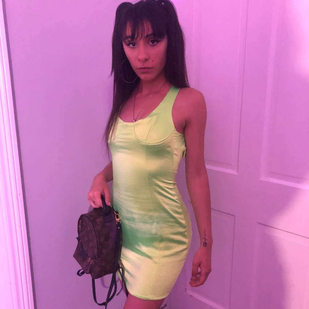Top Shop Sexy Neon Green Dress